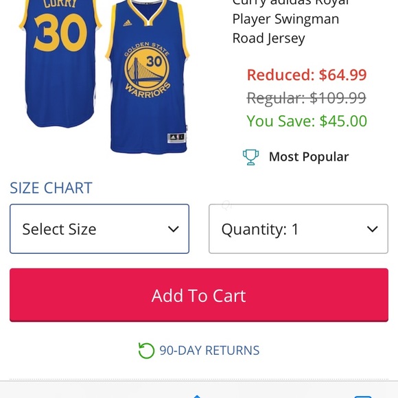 Adidas Steph Curry authentic home Jersey - Picture 3 of 7